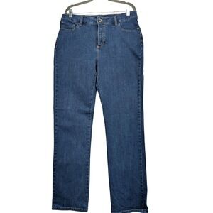 Lee Classic Fit Women Jeans Size 12 Long Dark Wash Straight Leg Denim Pants